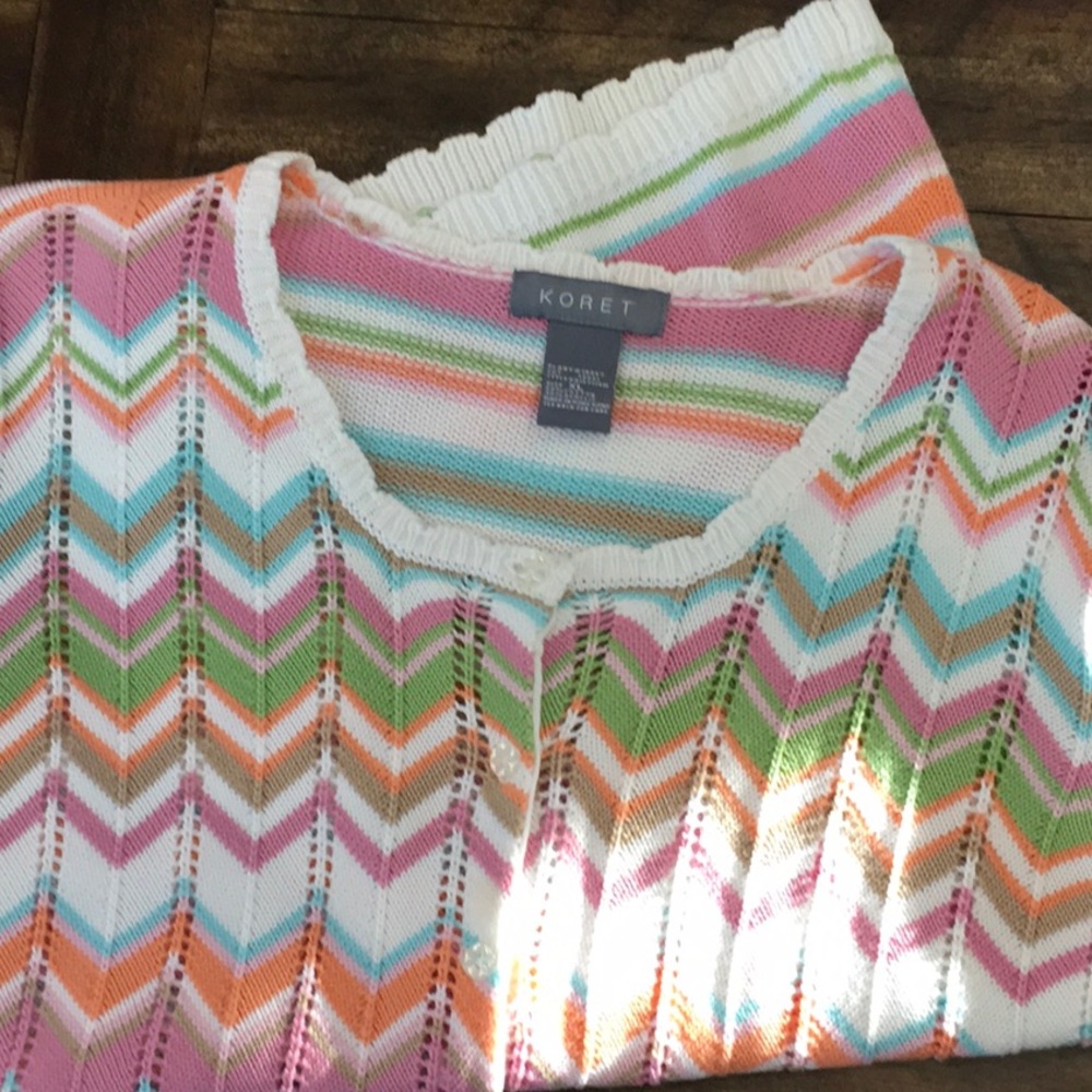 Koret Multicolor Chevron Knit Sweatshirt